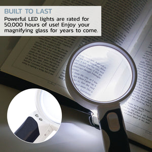 Magnifying Glass with Light - 2 Lens Set (2.5x + 5x)