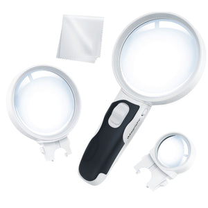 11X 5X Magnifying Glass with Light, Handsfree Large Magnifying